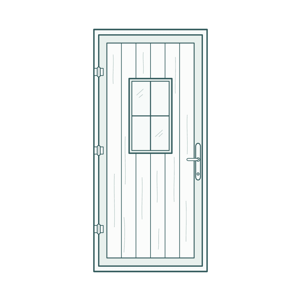 Wood-look Luna entrance door with a glazed upper section
