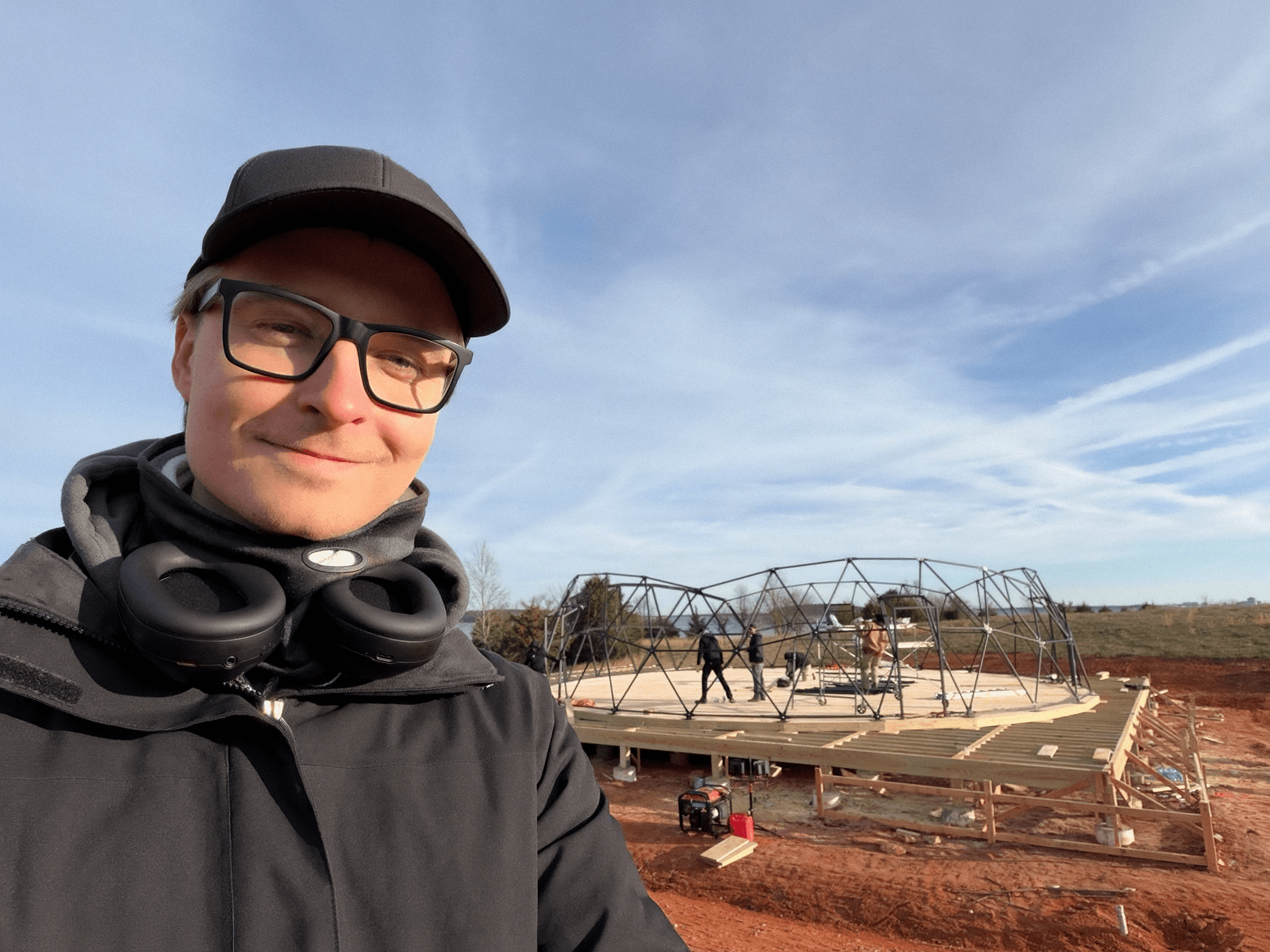 Sasha at a Luna dome installation site